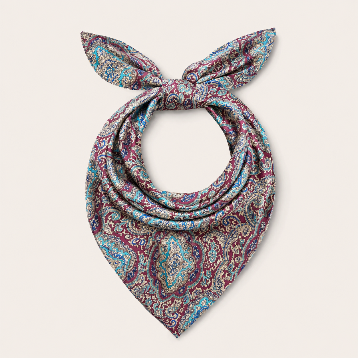 Women’s Burgundy Paisley Silk Wildrag Scarf