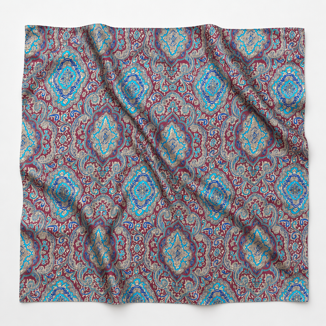 Women’s Burgundy Paisley Silk Wildrag Scarf