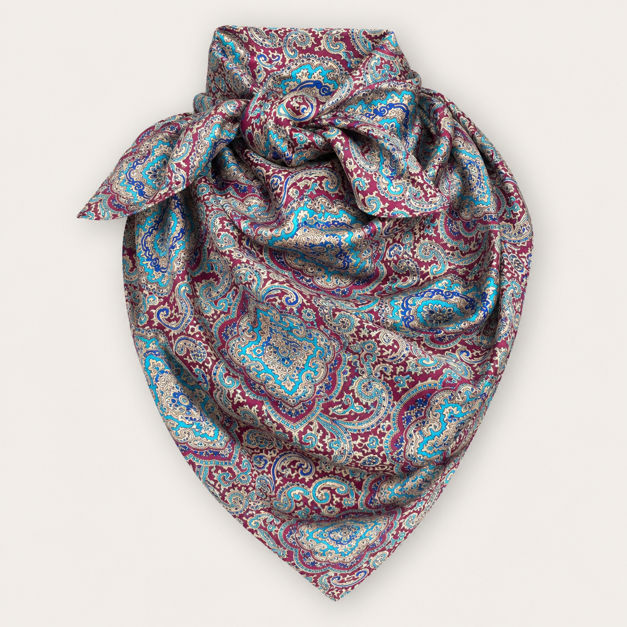 Women’s Burgundy Paisley Silk Wildrag Scarf