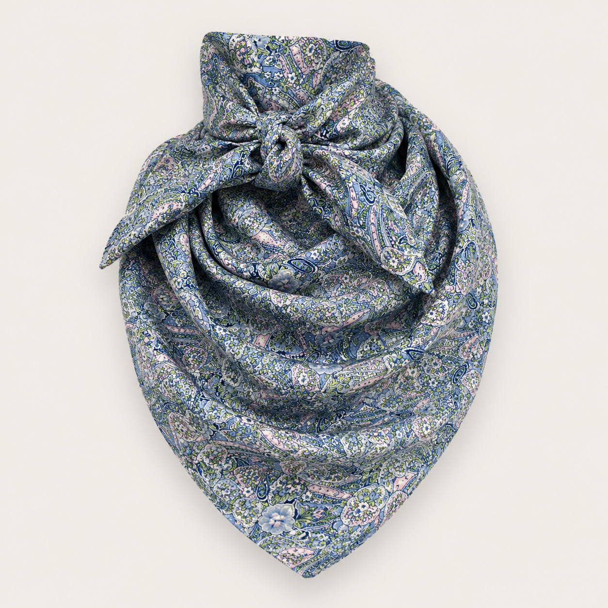 Women’s Blue Paisley Silk Wildrag Scarf