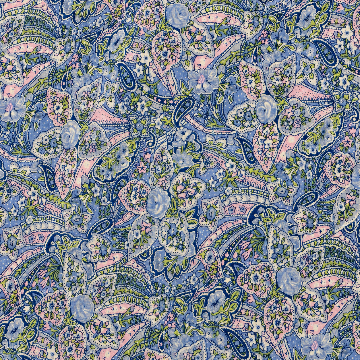Women’s Blue Paisley Silk Wildrag Scarf