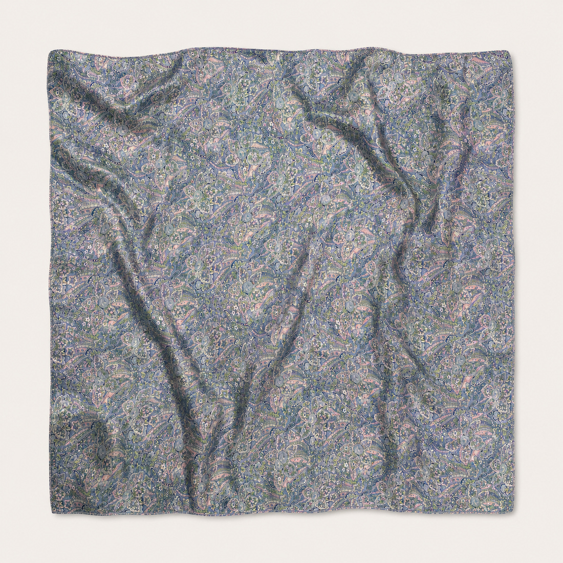 Women’s Blue Paisley Silk Wildrag Scarf