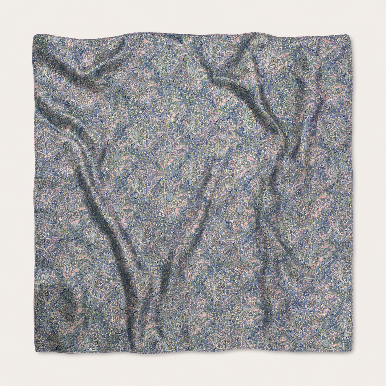 Women’s Blue Paisley Silk Wildrag Scarf