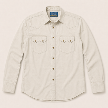 Classic Western Men's Ecru Solid Western Snap Shirt