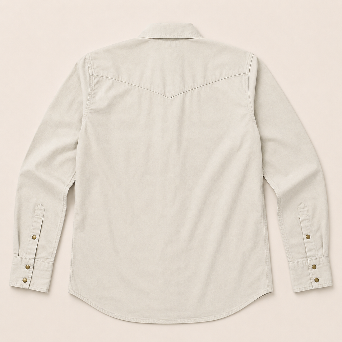 Classic Western Men's Ecru Solid Western Snap Shirt