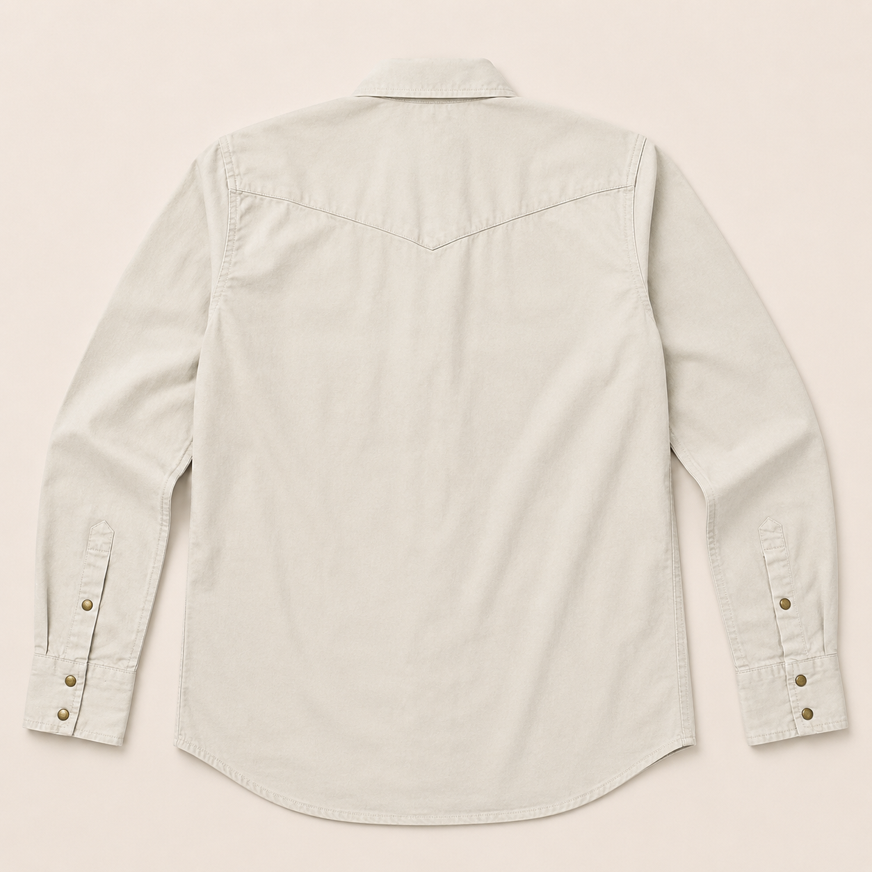 Classic Western Men's Ecru Solid Western Snap Shirt