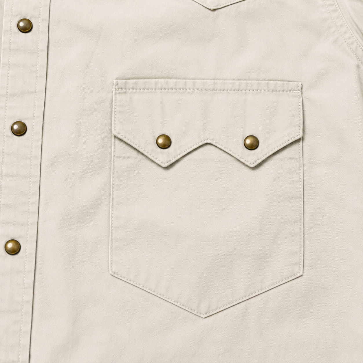 Classic Western Men's Ecru Solid Western Snap Shirt