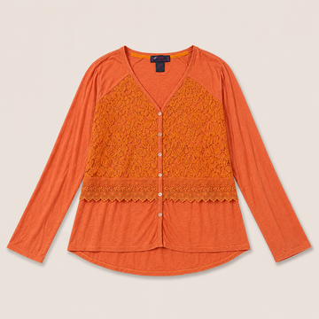 Ladie's Sunset Lace Button Top