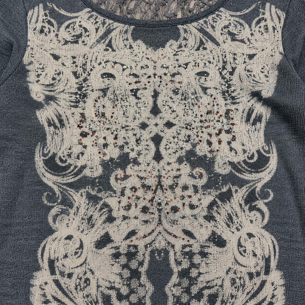 Ladie's Vintage Lace Western Long Sleeve Top