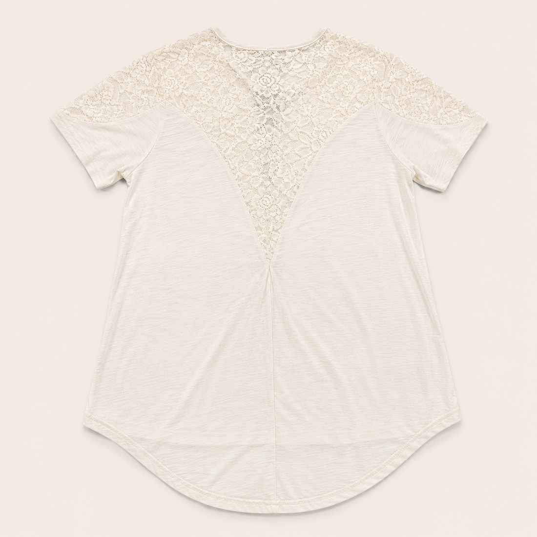 Ladie's Ivory Lace Yoke Top