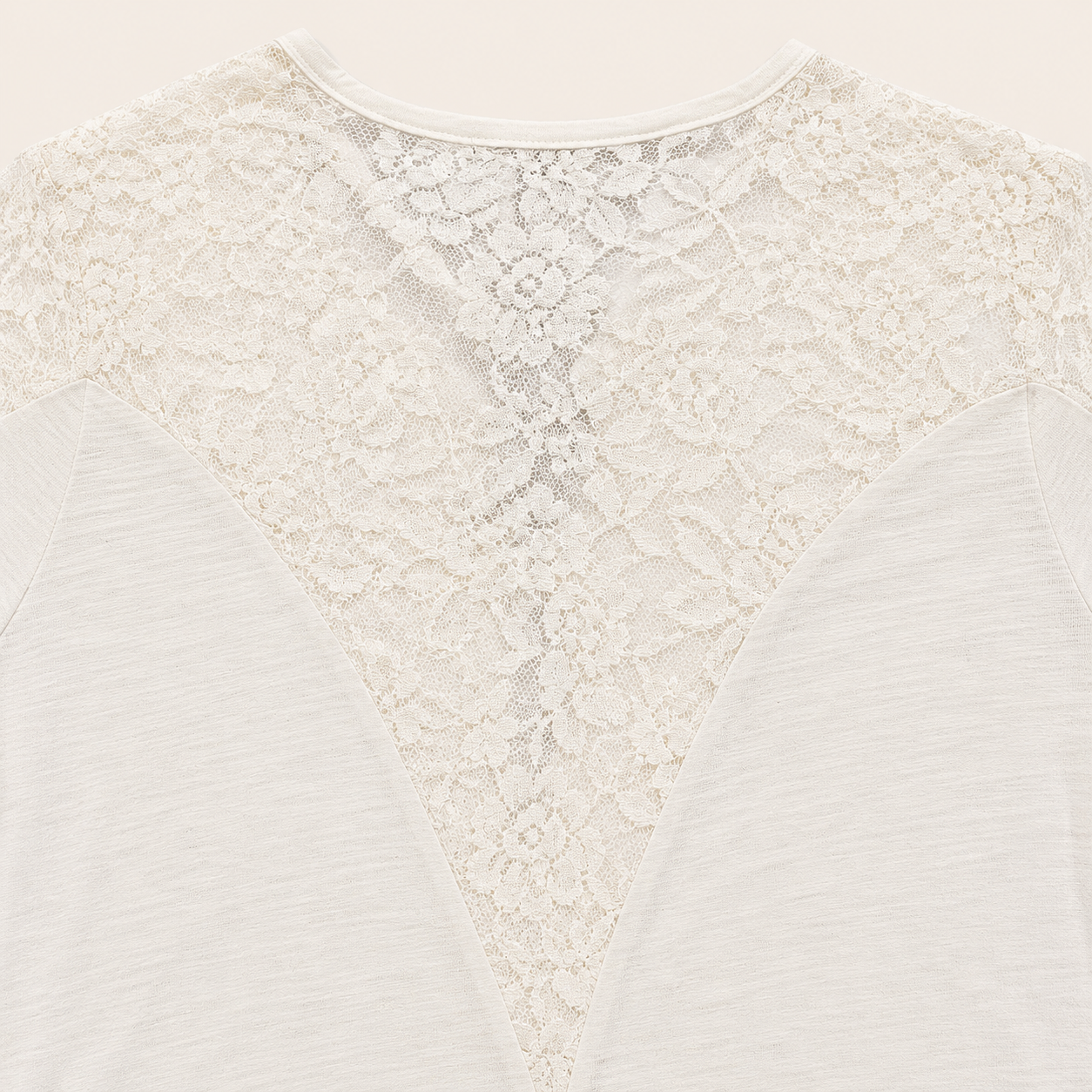 Ladie's Ivory Lace Yoke Top