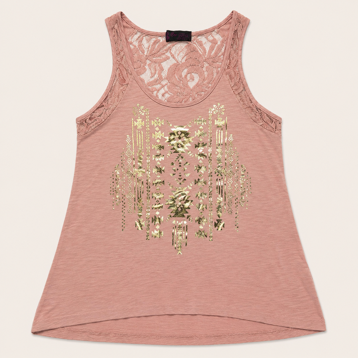 Ladie's Blush Lace Aztec Tank Top