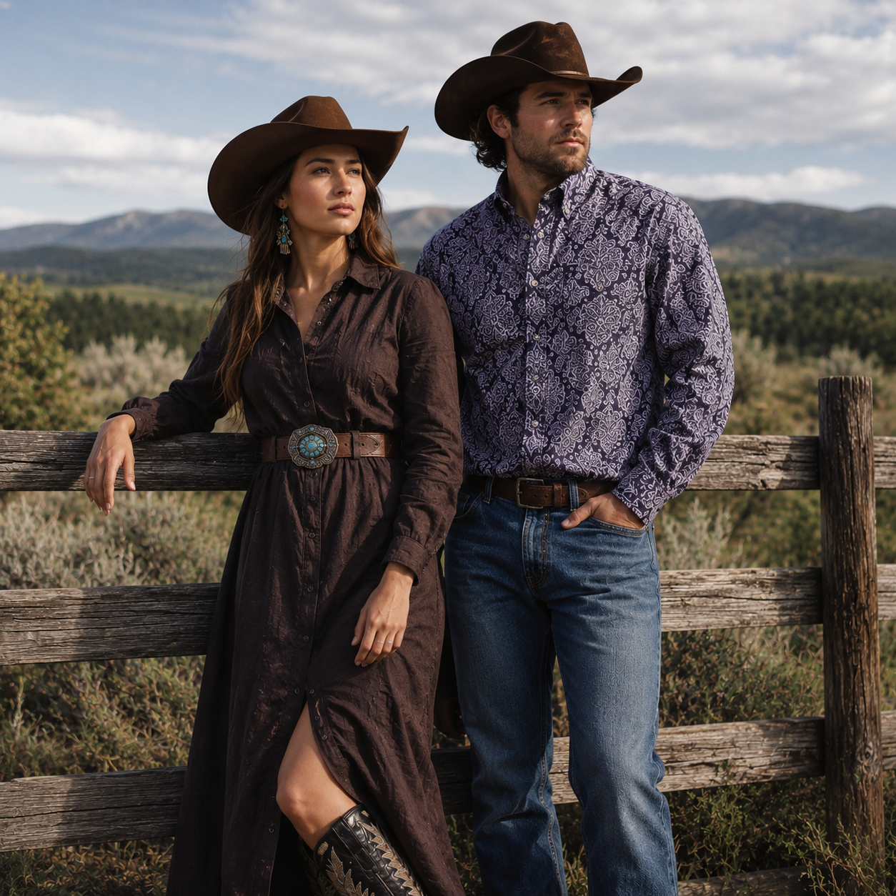 Cowboy Legend Men's Midnight Paisley Western Shirt