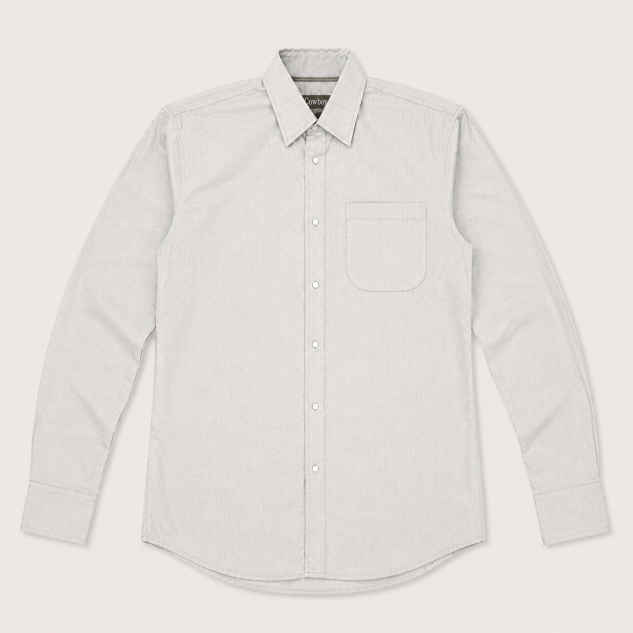 Cowboy Legend Men's Stone Grey/White Micro Print Snap Shirt