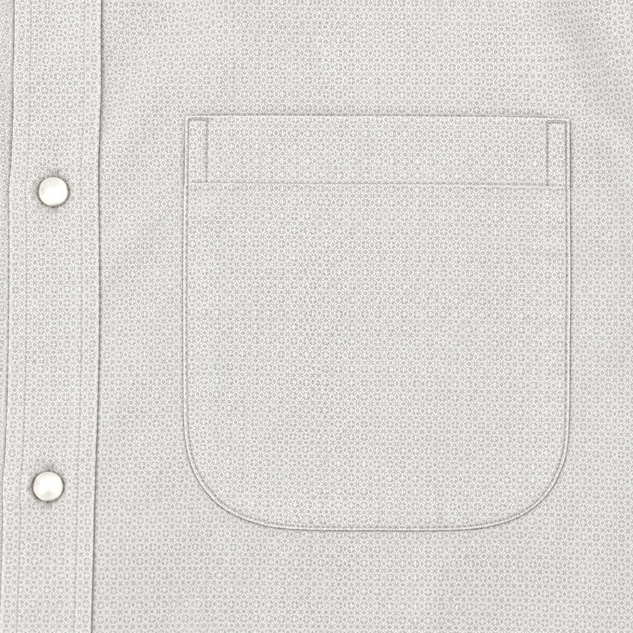 Cowboy Legend Men's Stone Grey/White Micro Print Snap Shirt