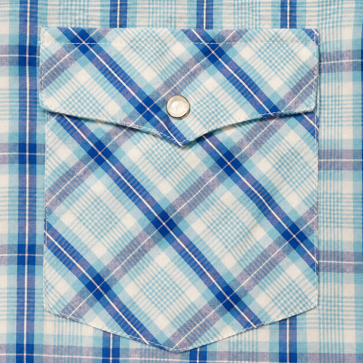 Cowboy Legend Men's Aqua Plaid Western Shirt