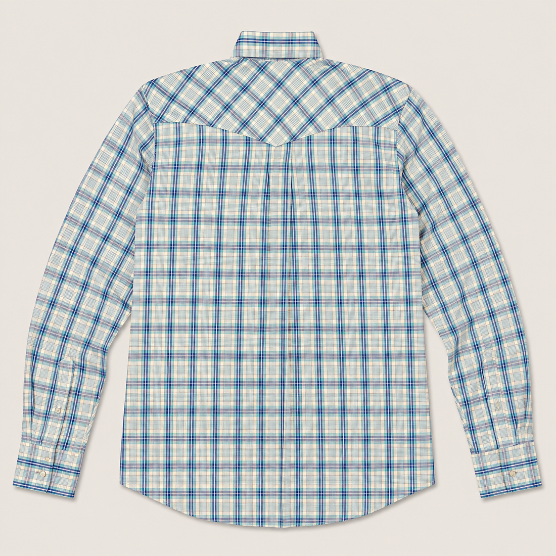 Cowboy Legend Men's Aqua Plaid Western Shirt
