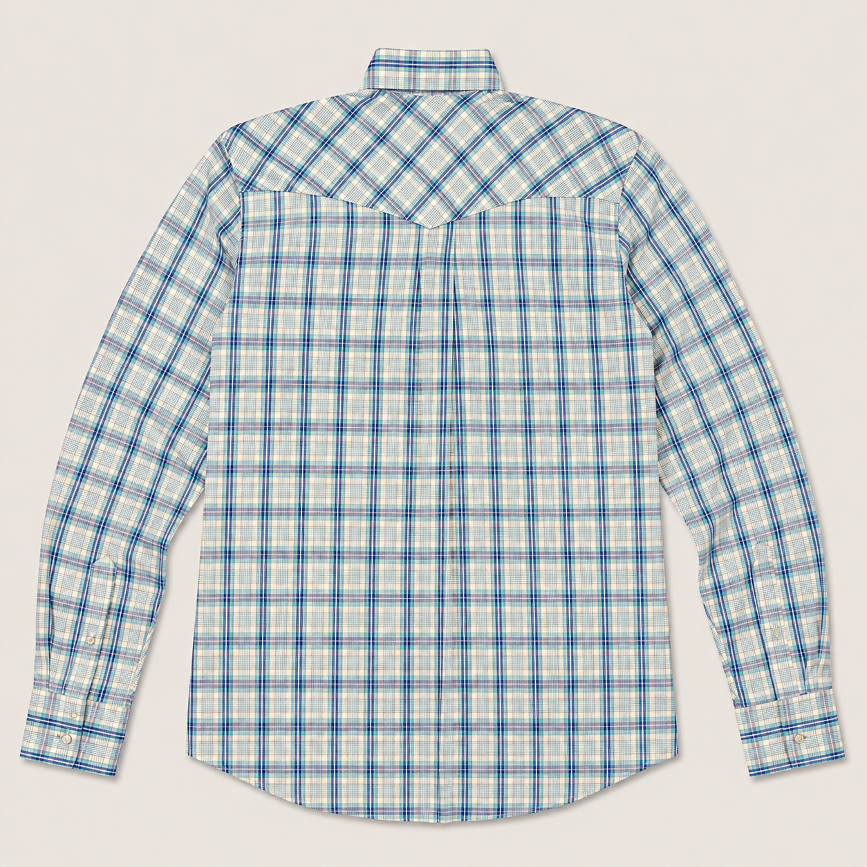 Cowboy Legend Men's Aqua Plaid Western Shirt