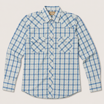 Cowboy Legend Men's Aqua Plaid Western Shirt