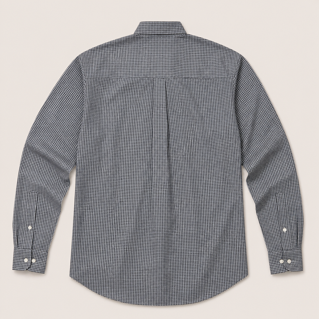 Men's Grey Micro Print Long Sleeve Button-Down Shirt