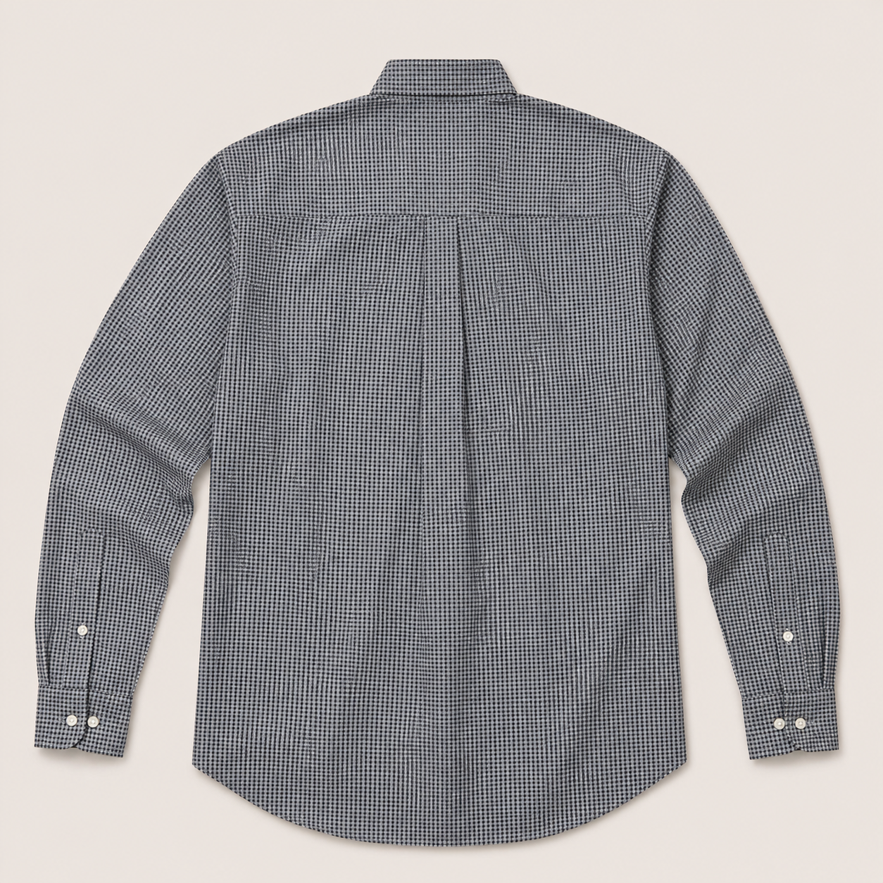 Men's Grey Micro Print Long Sleeve Button-Down Shirt