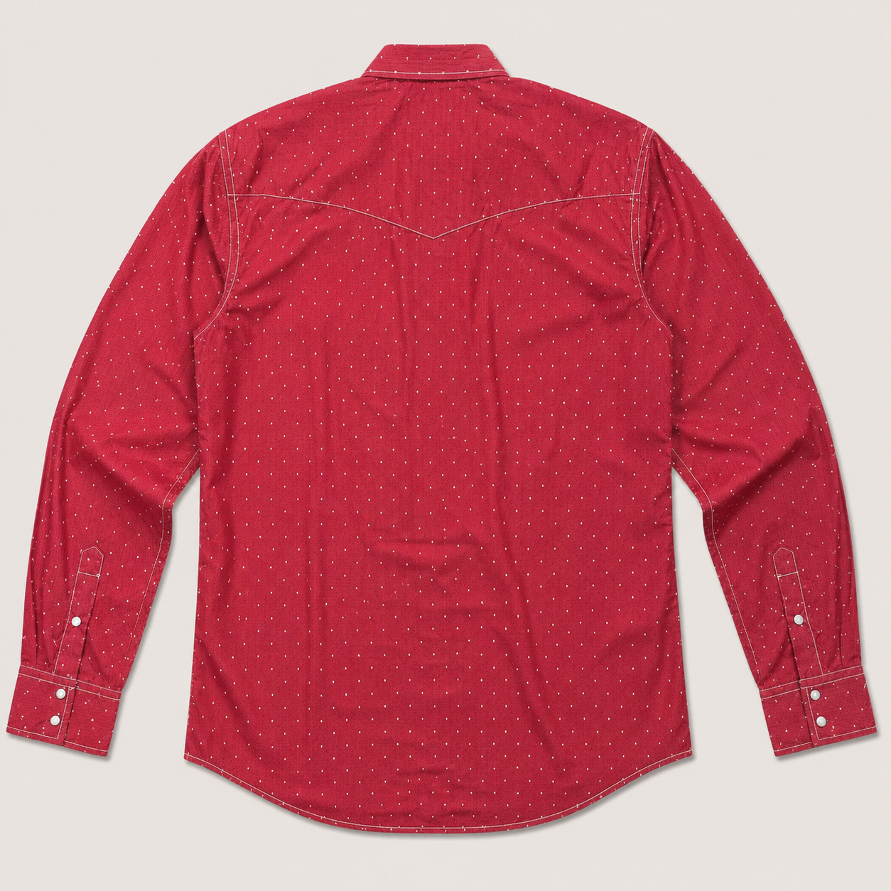 Cowboy Legend Men's Vintage Red Micro Print Pearl Snap Western Shirt