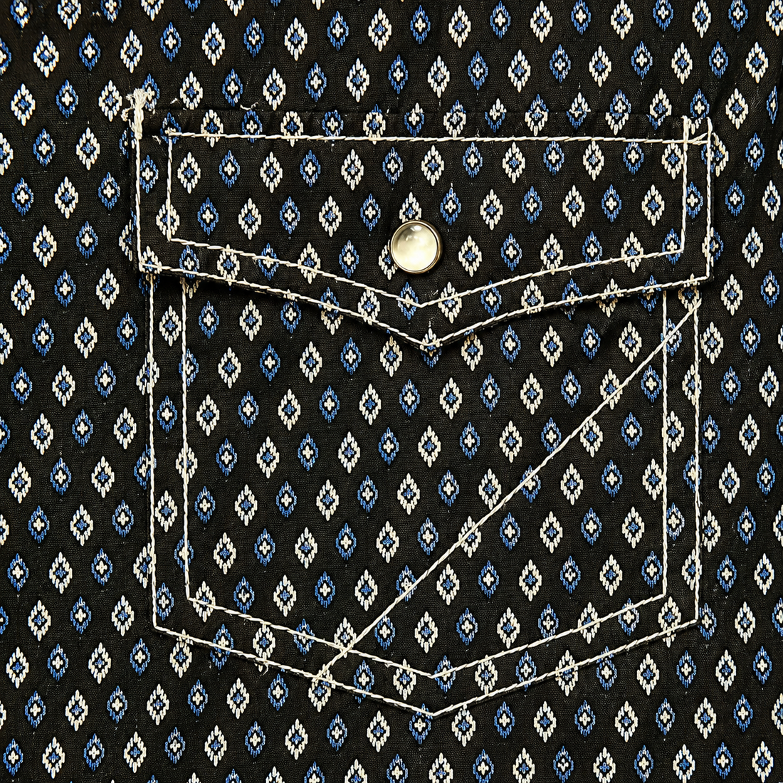 Cowboy Legend Men's Black Diamond Print Pearl Snap Western Shirt