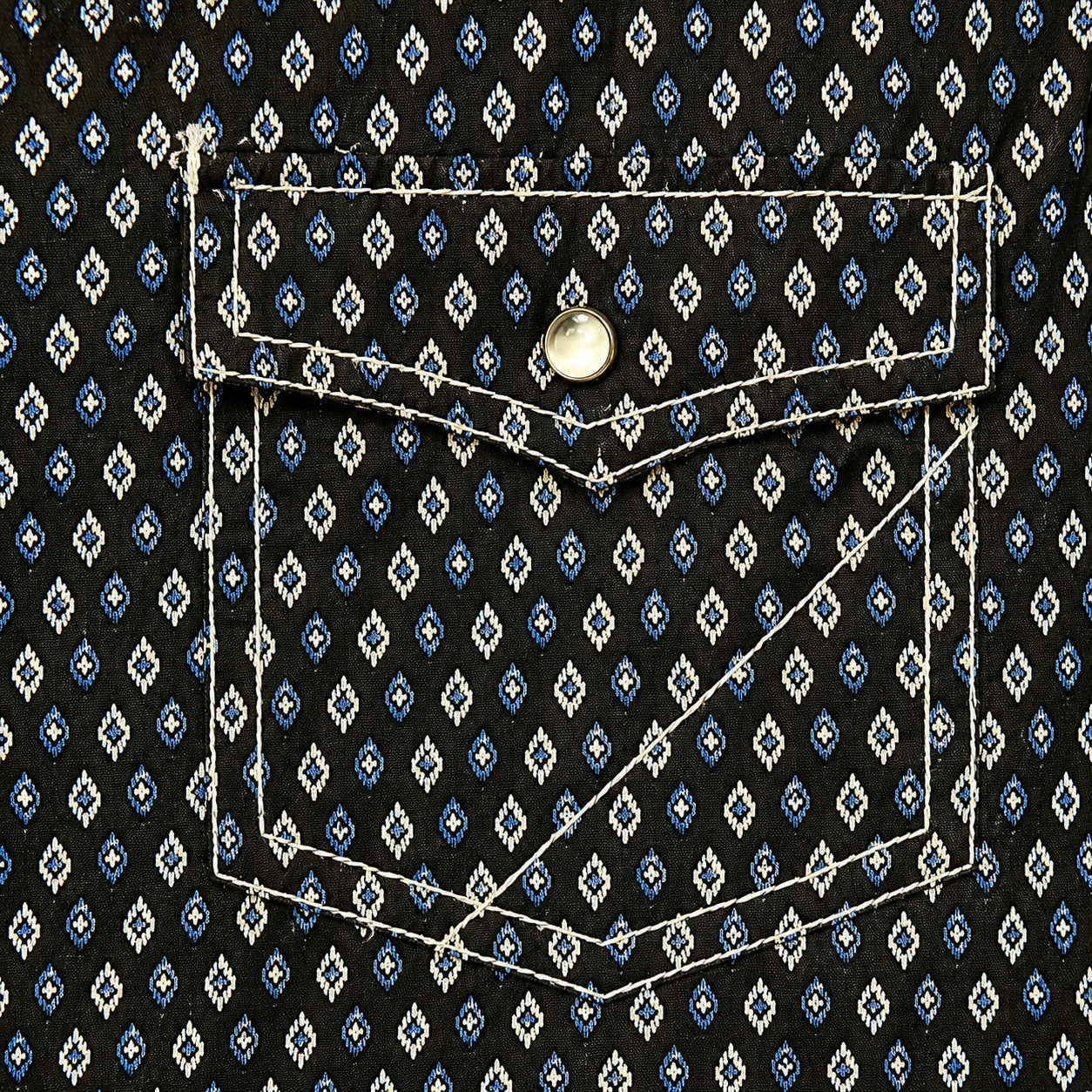 Cowboy Legend Men's Black Diamond Print Pearl Snap Western Shirt