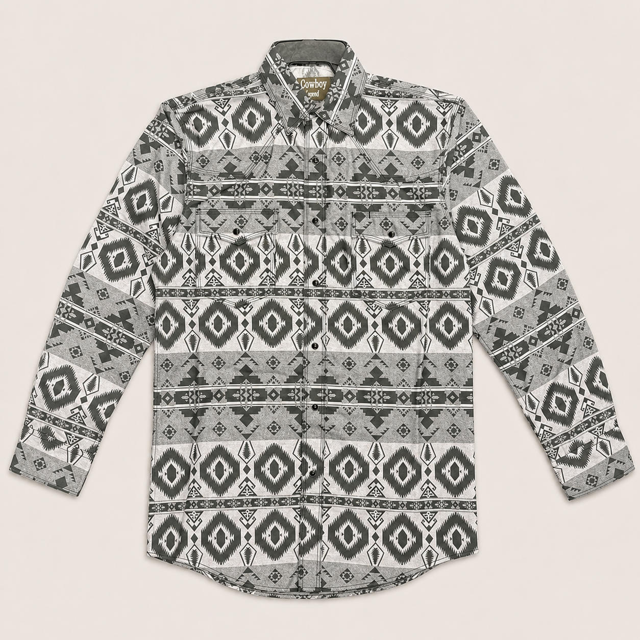 Cowboy Legend Men's Aztec Western Snap Shirt