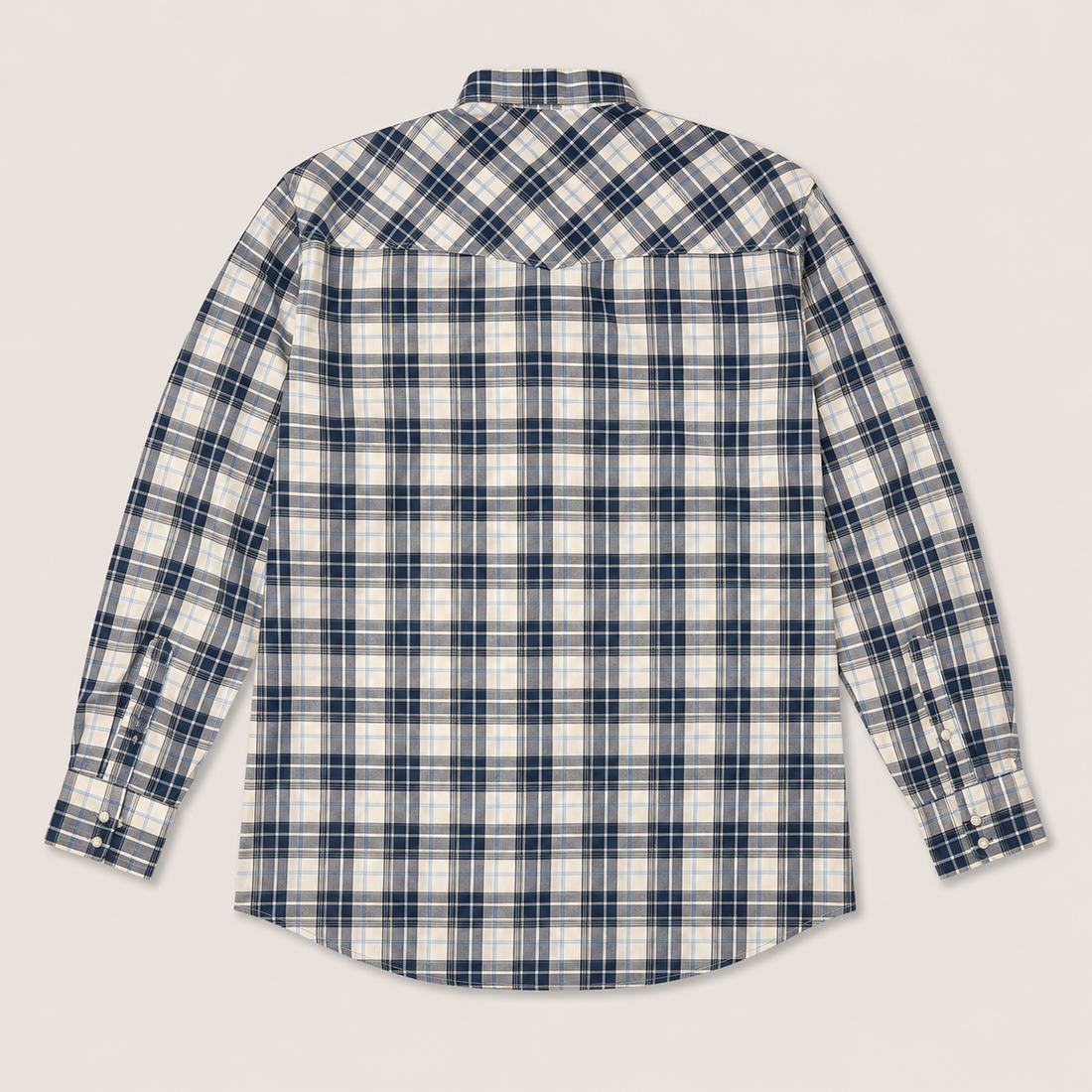 Cowboy Legend Men's Navy Plaid Pearl Snap Western Shirt