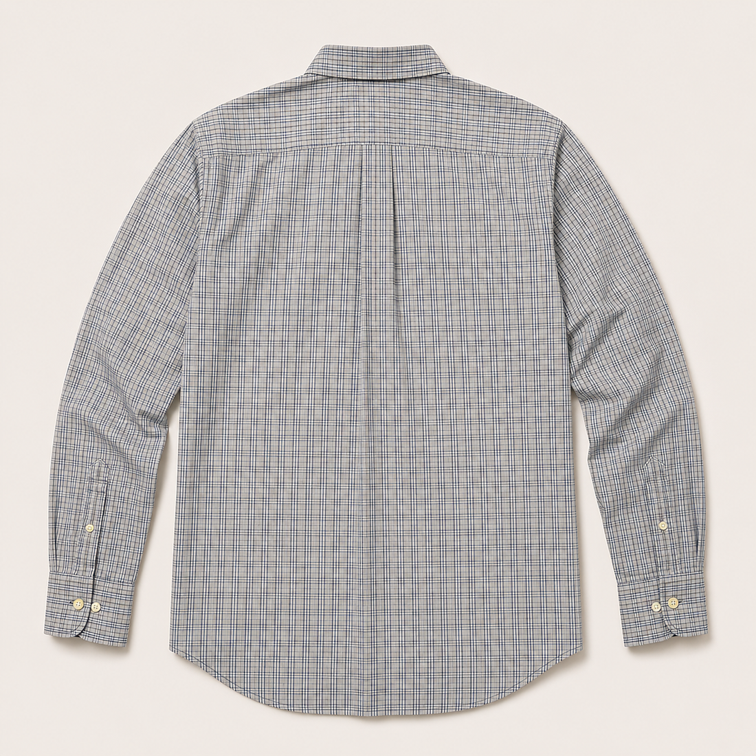 Men’s Grey Plaid Long Sleeve Cowboy Western Button Down Shirt