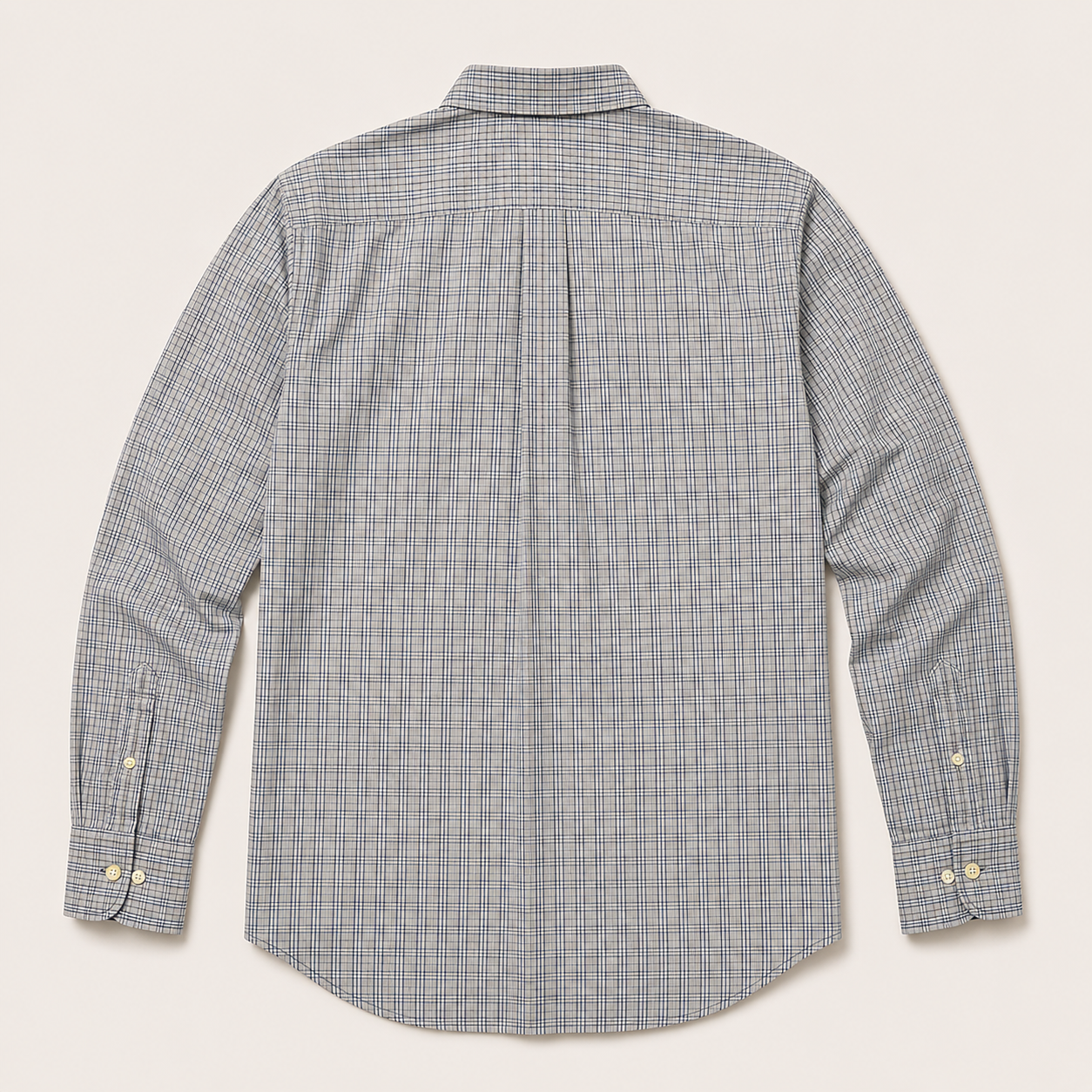 Men’s Grey Plaid Long Sleeve Cowboy Western Button Down Shirt