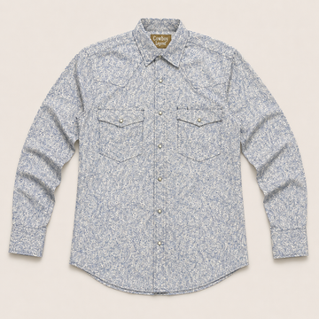 Cowboy Legend Men's Light Blue Paisley Pearl Snap Western Shirt
