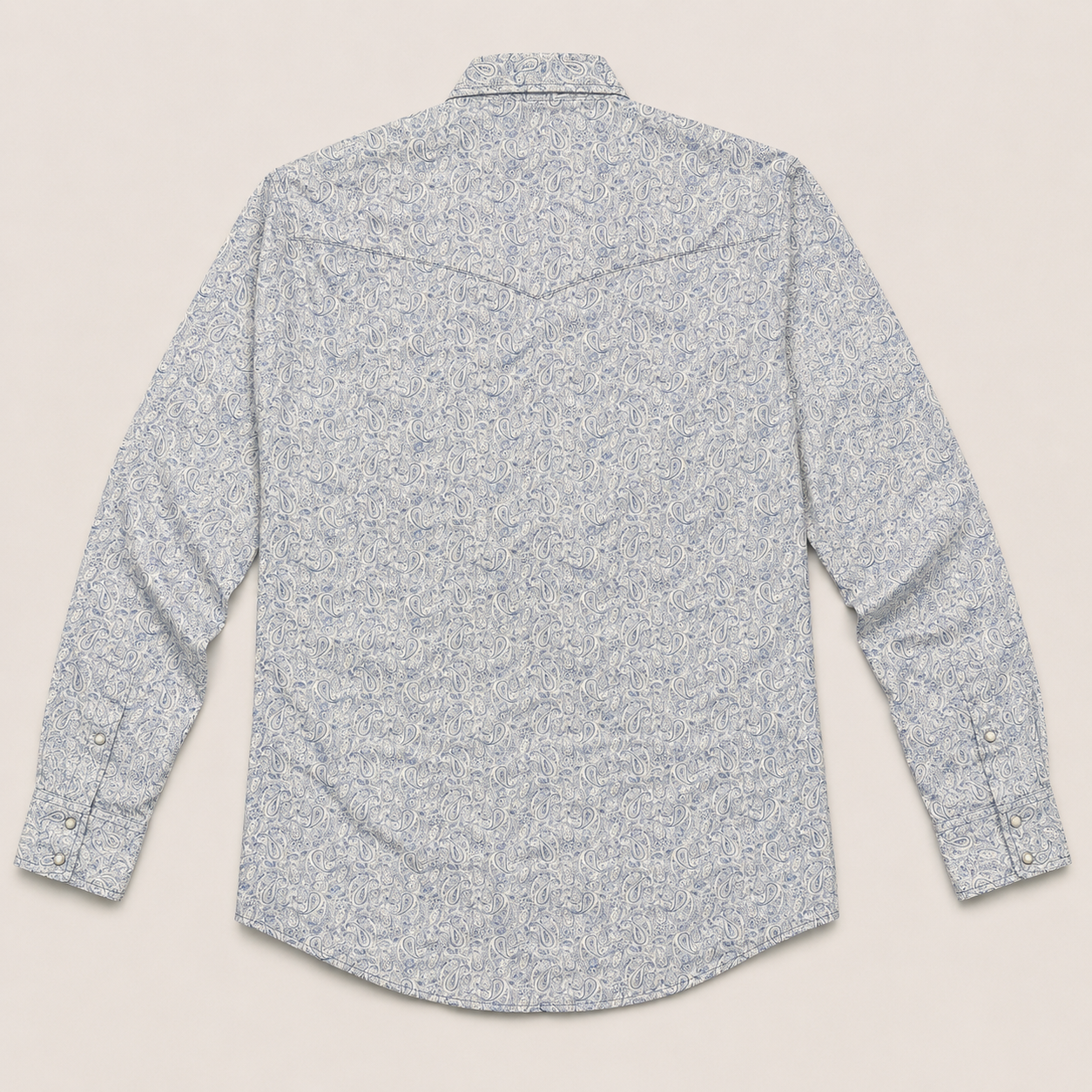 Cowboy Legend Men's Light Blue Paisley Pearl Snap Western Shirt