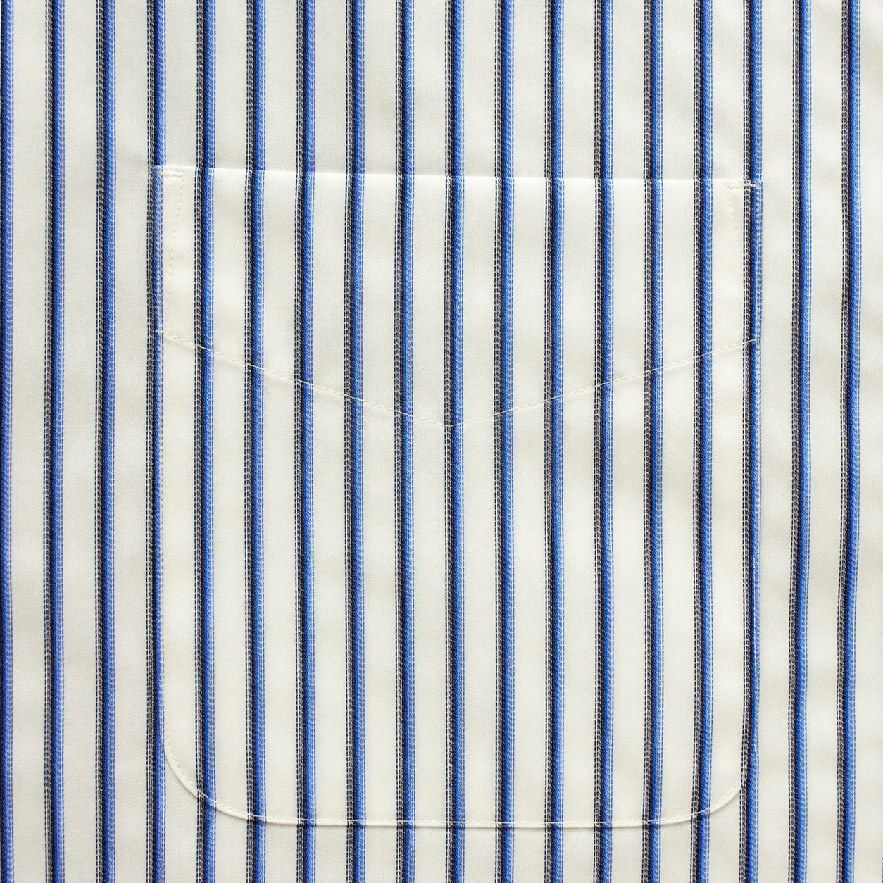 Men's White Blue Pinstripe Long Sleeve Button-Down Shirt