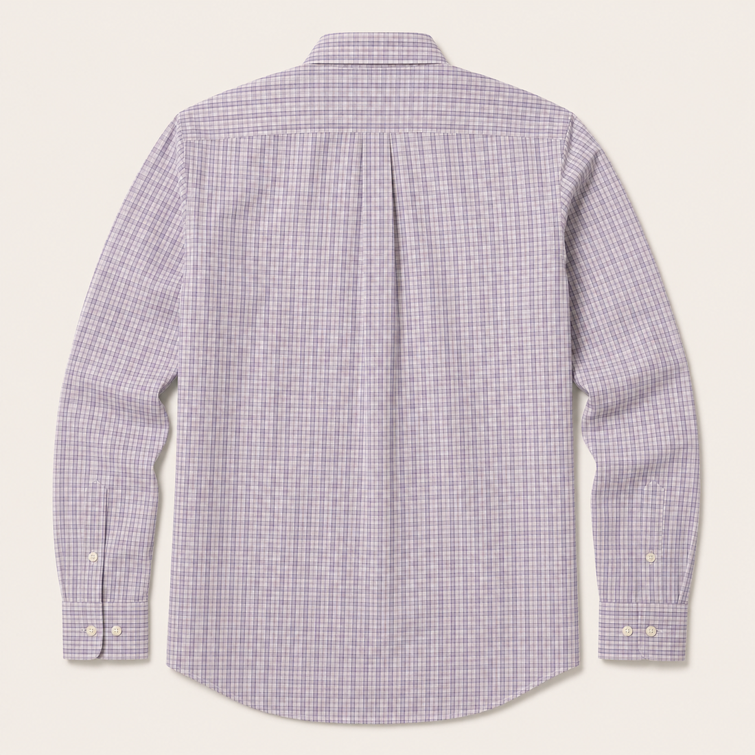 Men's Grey Plaid Long Sleeve Button Down Shirt