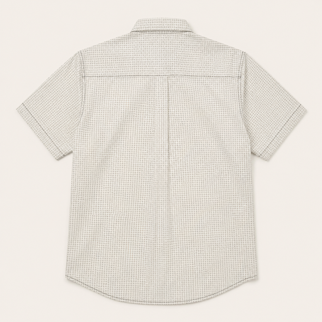 Men's White Geo Print Short Sleeve Button Down Shirt