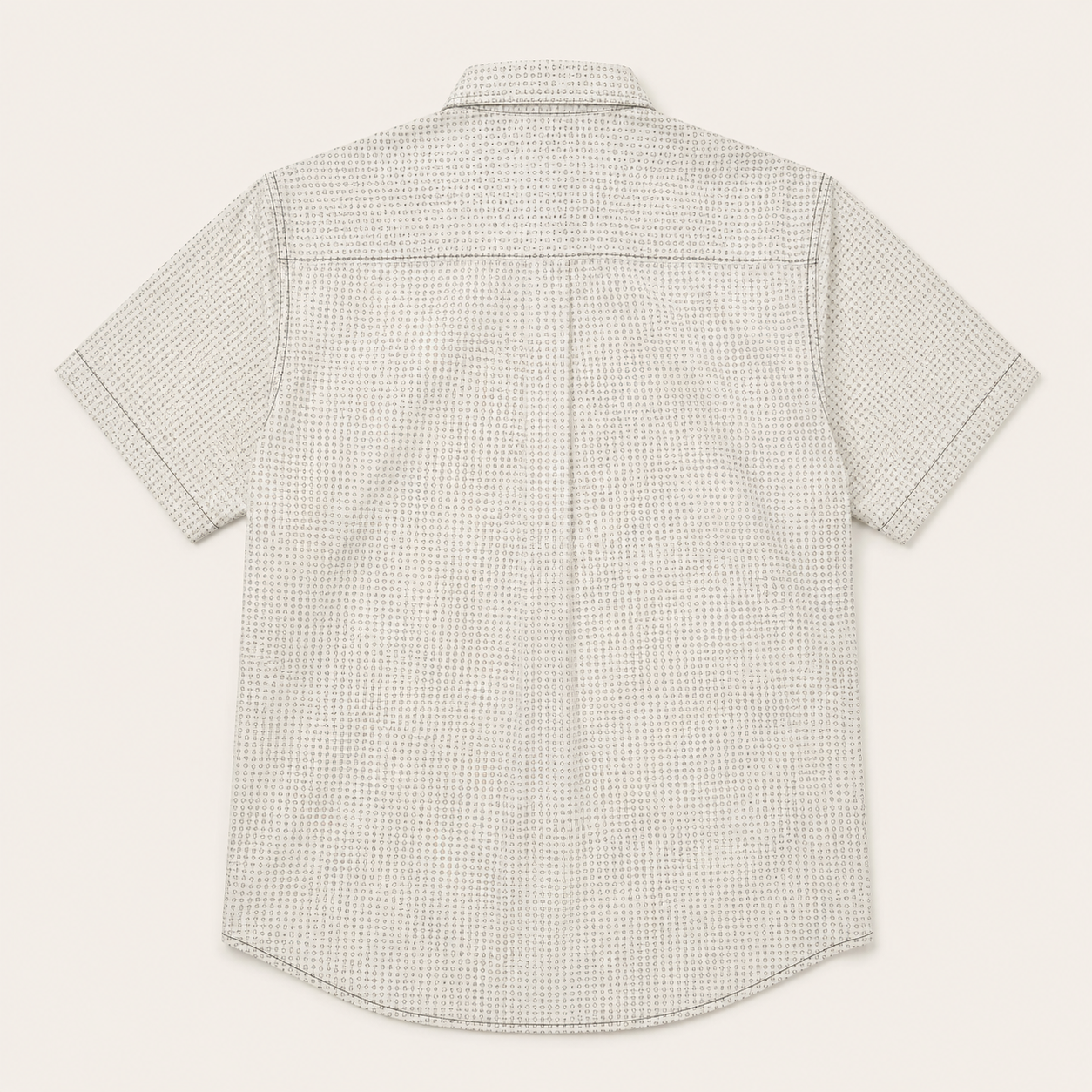 Men’s White Geo Print Short Sleeve Cowboy Western Button Down Shirt
