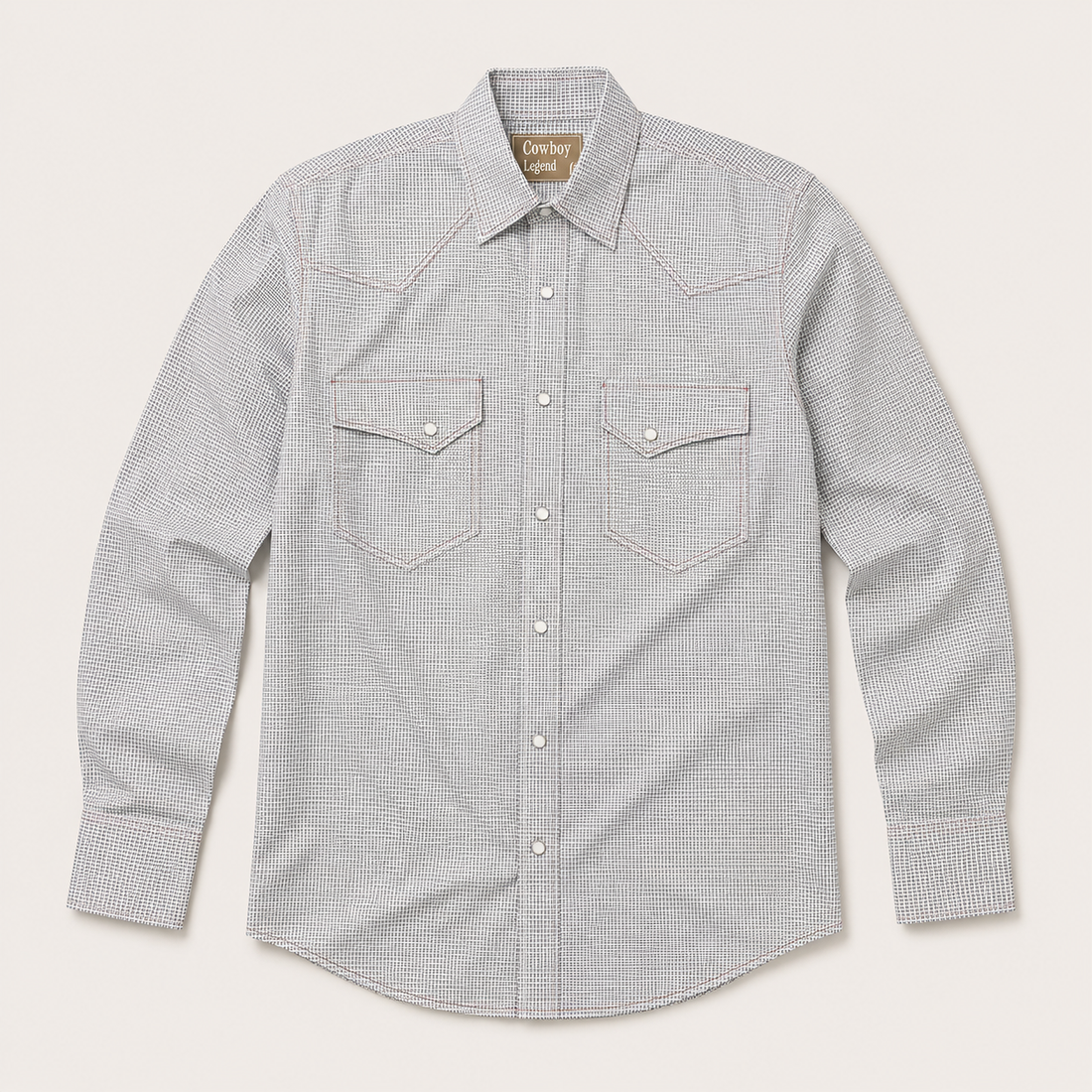 White Plaid Western Snap Shirt