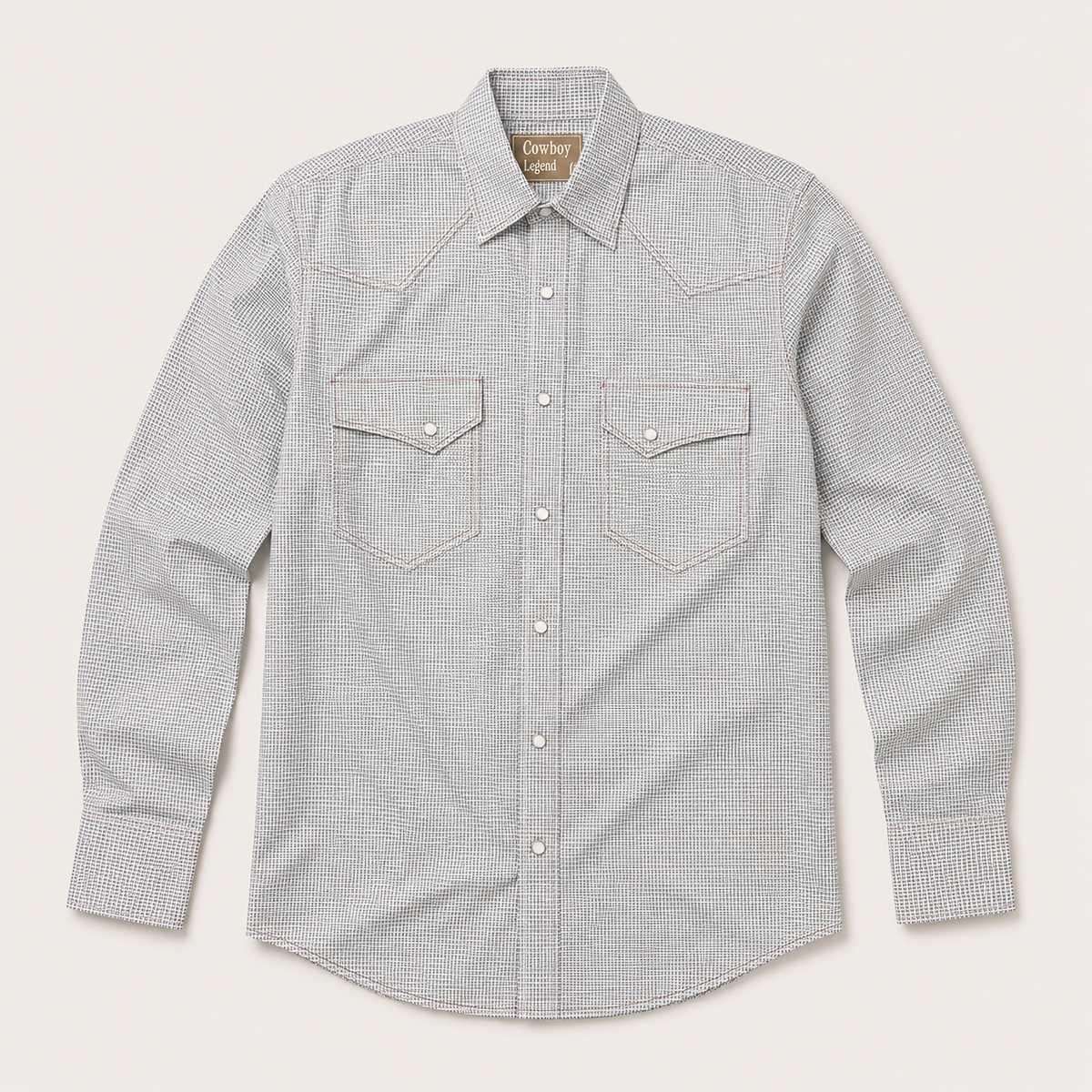 White Plaid Western Snap Shirt