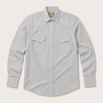 White Plaid Western Snap Shirt