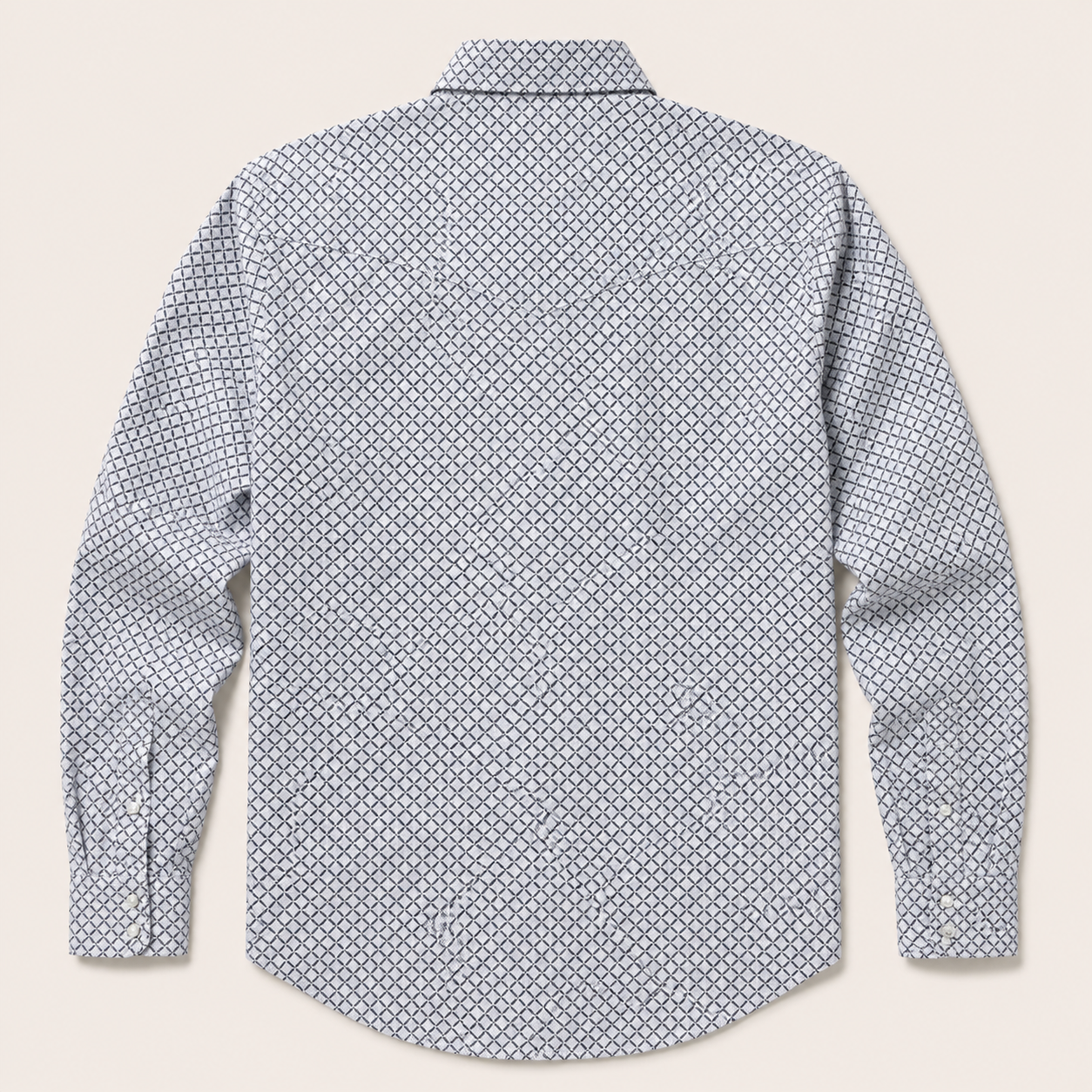 Cowboy Legend White Geo Print Western Snap Shirt