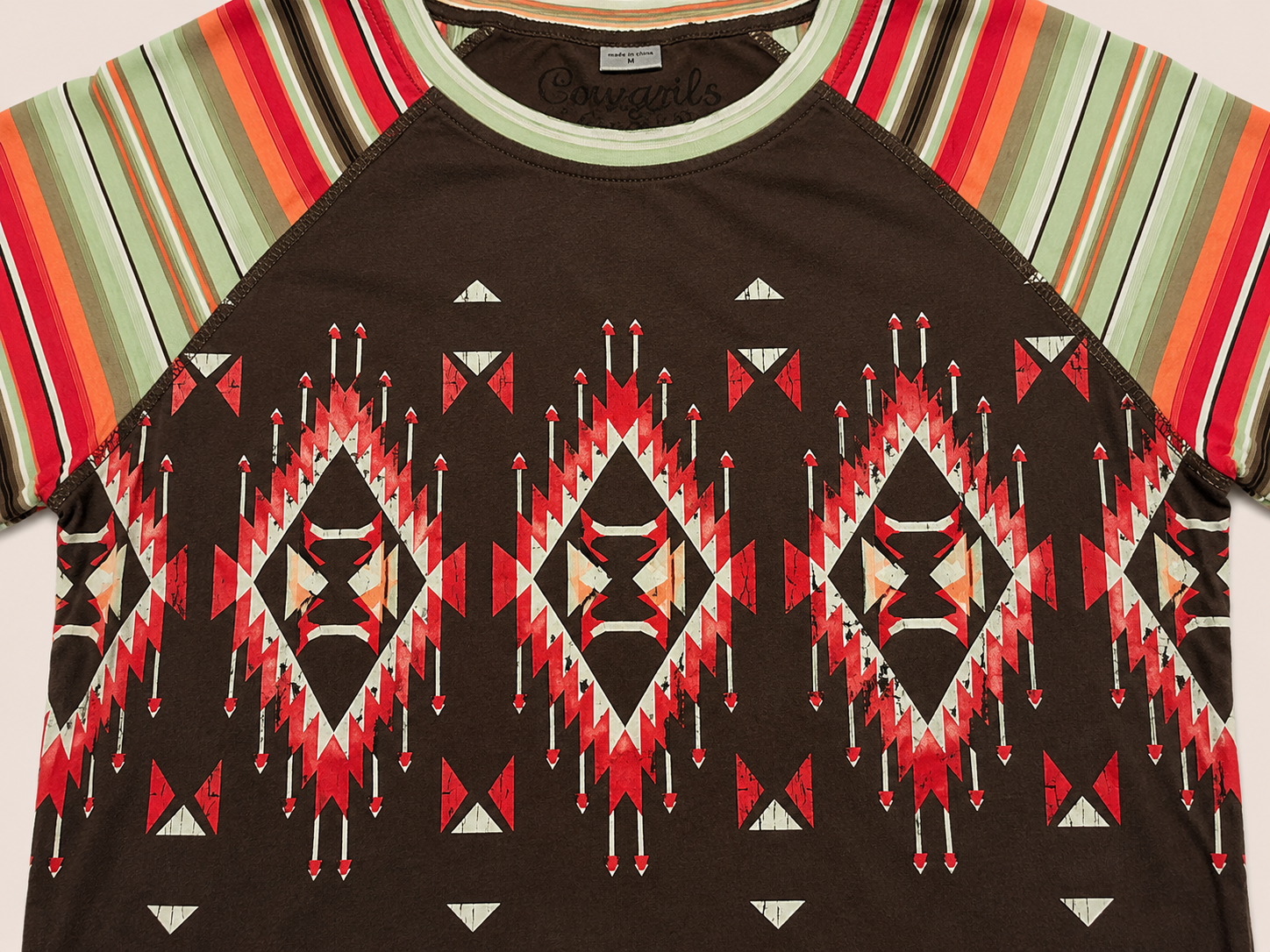 Ladie's Serape Aztec Raglan Tee