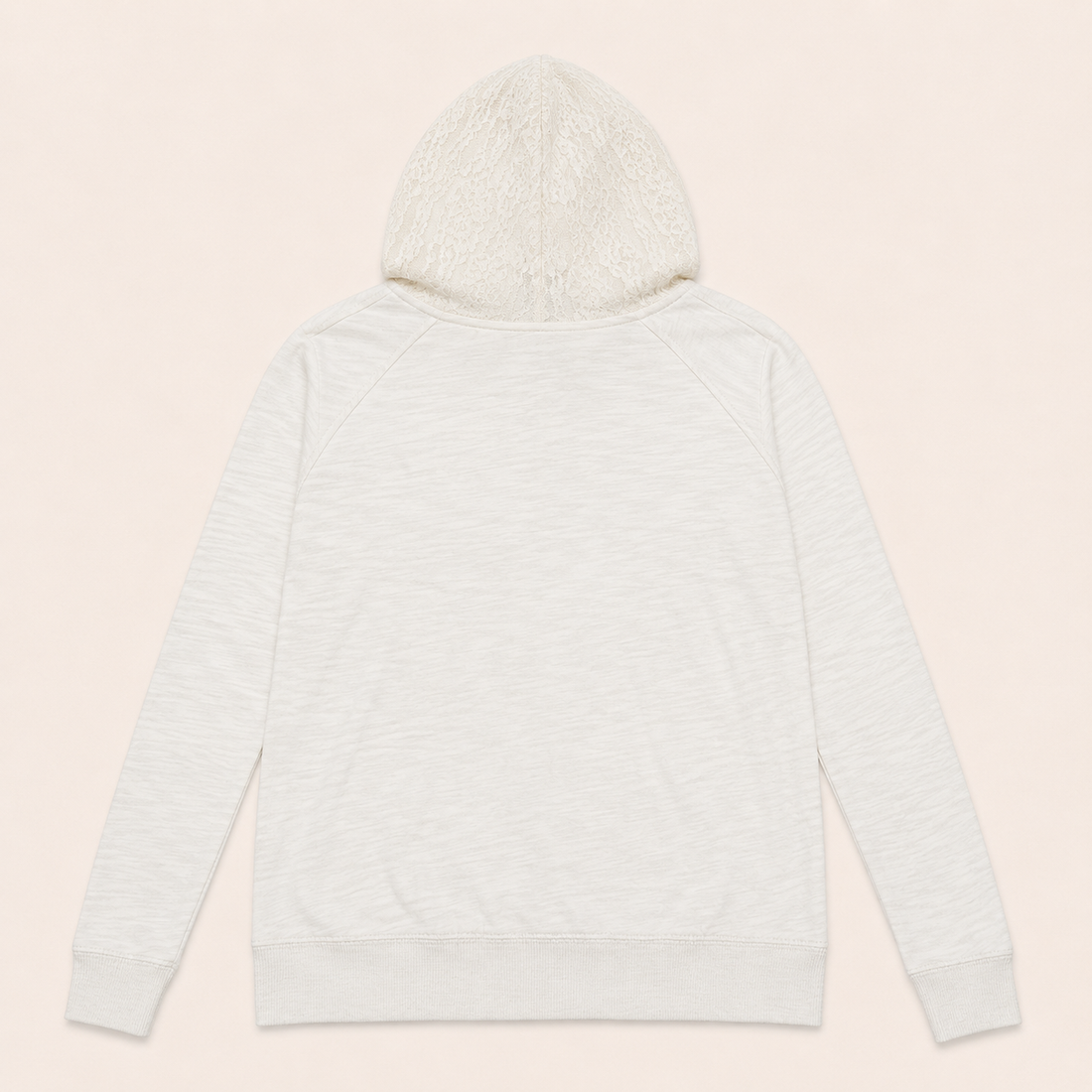 Ladie's Ivory Embroidered Lace Hoodie
