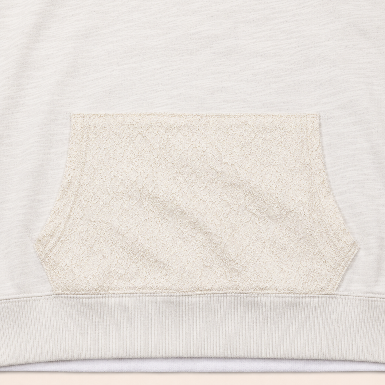 Ladie's Ivory Embroidered Lace Hoodie