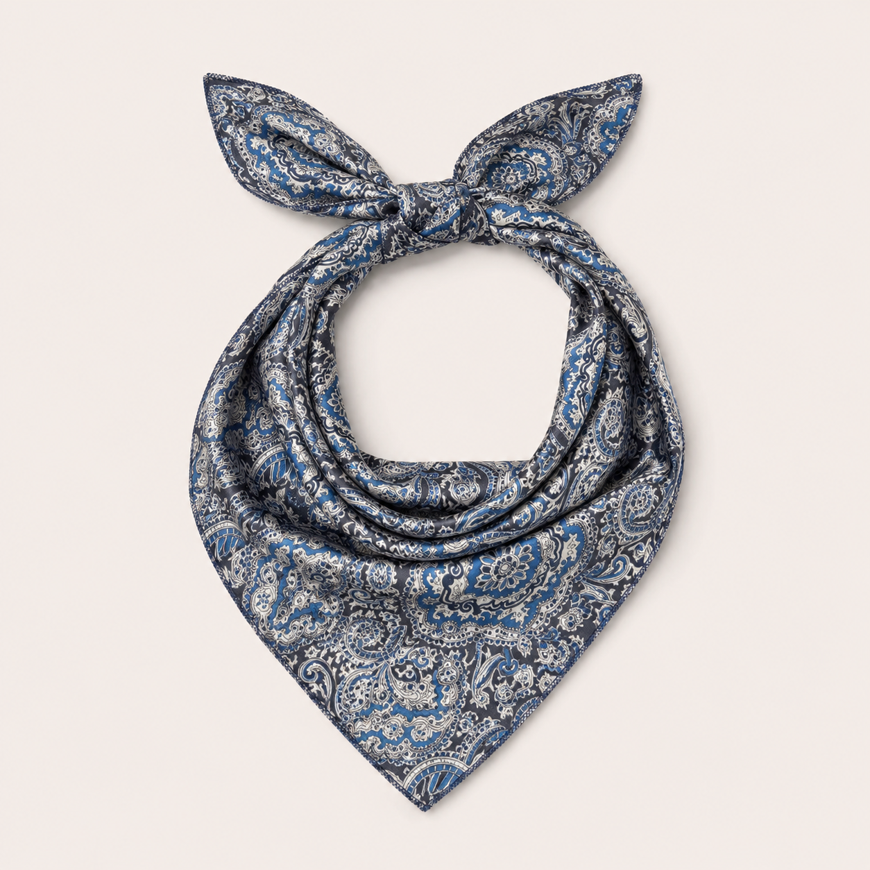 Women’s Midnight Blue Paisley Silk Wildrag Scarf