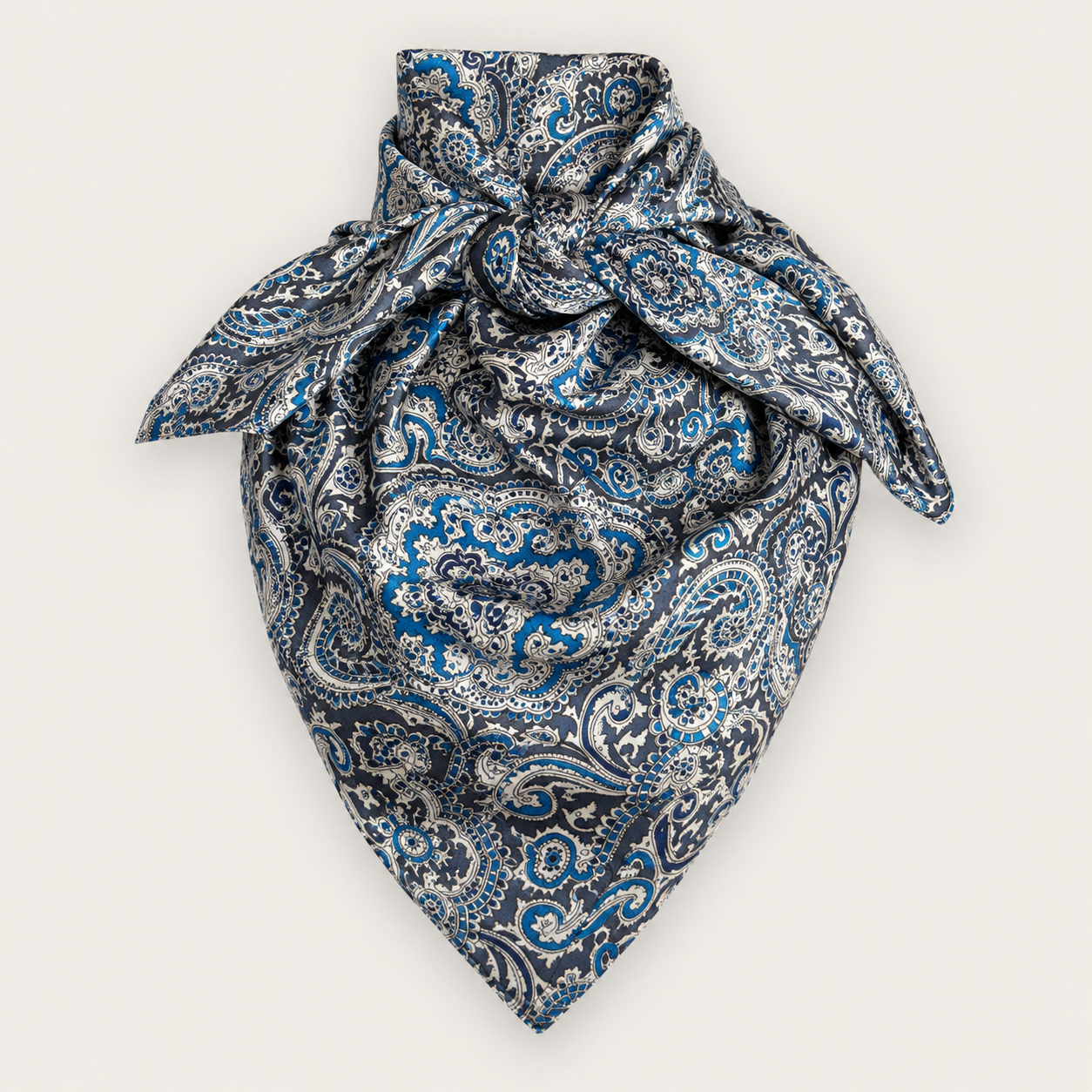 Women’s Midnight Blue Paisley Silk Wildrag Scarf