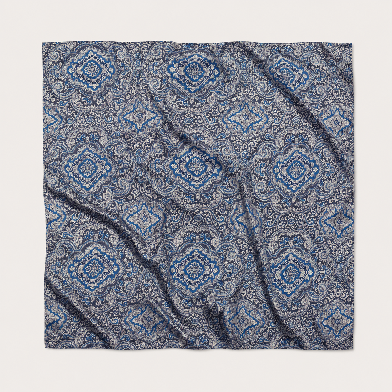 Women’s Midnight Blue Paisley Silk Wildrag Scarf