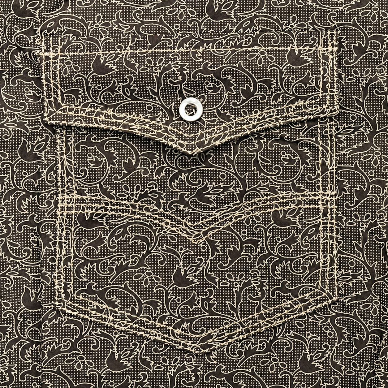 Cowboy Legend Men's Charcoal Grey Paisley Pearl Snap Western Shirt
