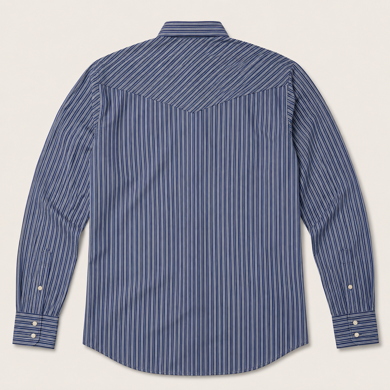 Men's Blue Stripe Long Sleeve Cowboy Western Snap Shirt